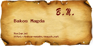 Bakos Magda névjegykártya