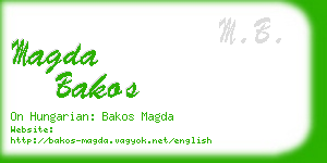 magda bakos business card